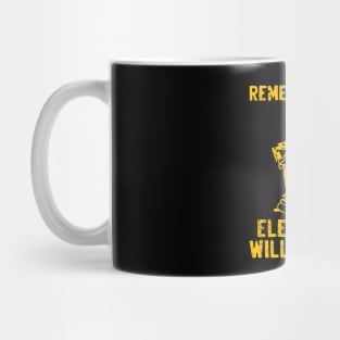 vintage electricity will kill you - yellow distressed Mug